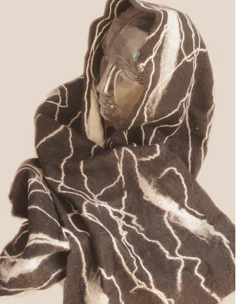 VSE15-Solid-BR Solid Felted Scarf