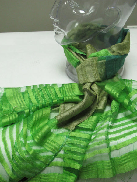 VSE15-1-GN/OL Silk Chiffon Scarves