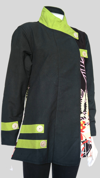 HI-J22270-BK Cholo Canvas Fleece Lined Swing Jacket