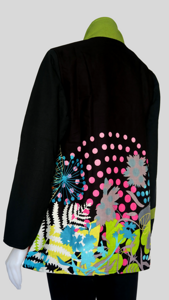 HI-J22270-BK Cholo Canvas Fleece Lined Swing Jacket