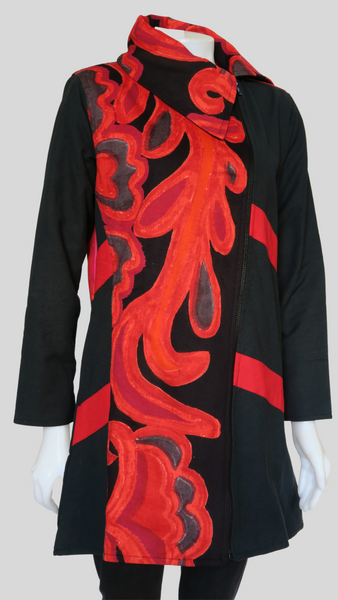 HI-J22998-RD Cholo Heart Canvas Fleece Lined  Jacket
