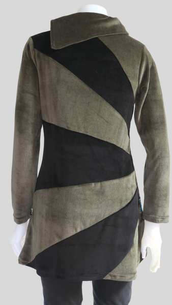TT-T22919-OL Emb. Velvet   Tunic
