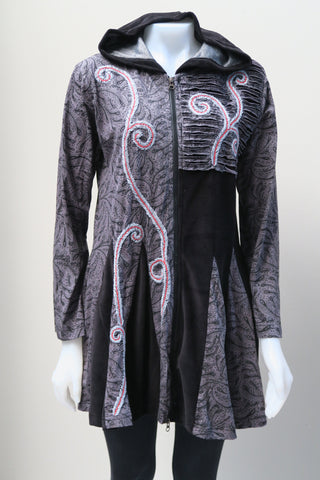 Printed/Velvet Flair Jacket