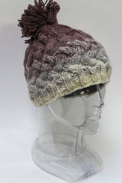 Pompom Cable Hat