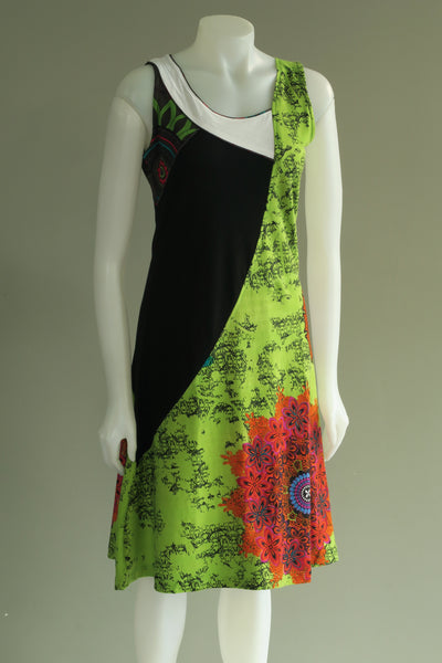 Large Emb. Flower Circle S/Less Dress