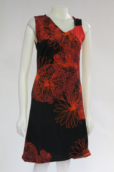 Tone on Tone Printed S/L Dress