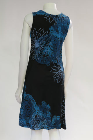 HI-D20224-TQ Tone on Tone Printed S/L Dress