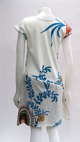 HI-D21256-WH Cotton Sinker / Cambric Floral C/S Dress
