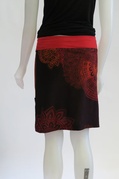 HI-SK20230-MA Tone on Tone Printed Skirt