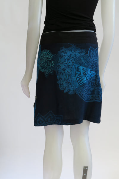 HI-SK20230-NV Tone on Tone Printed Skirt