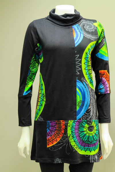 Roll Neck Printed Tunic