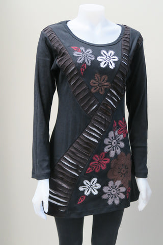 Flower Cut Rib Tunic
