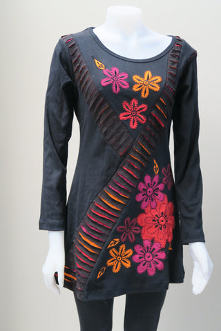 Flower Cut Rib Tunic