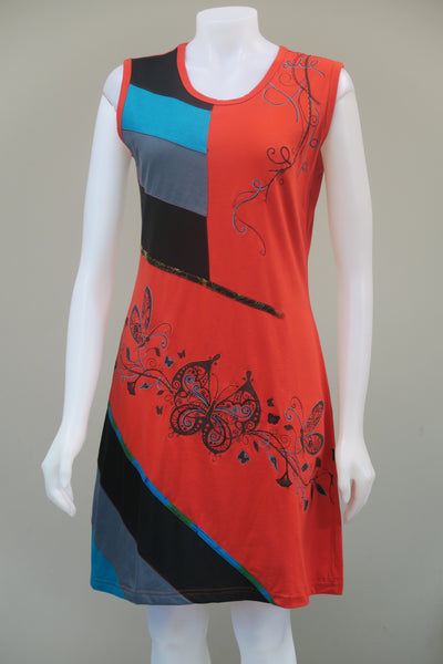 Emb. Butterfly Sleeveless Dress