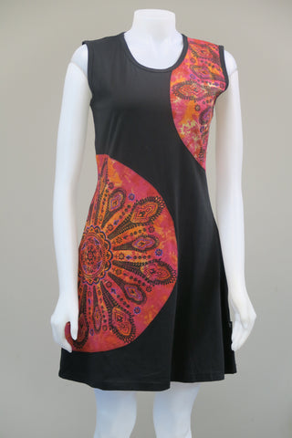 Emb. T/D Mandala s/less Dress
