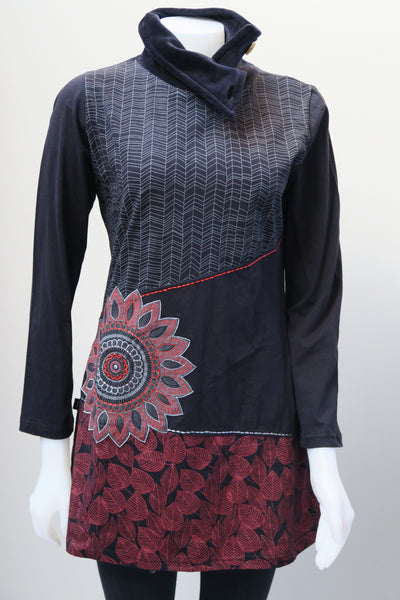 Velvet Neck  Mandala Tunic