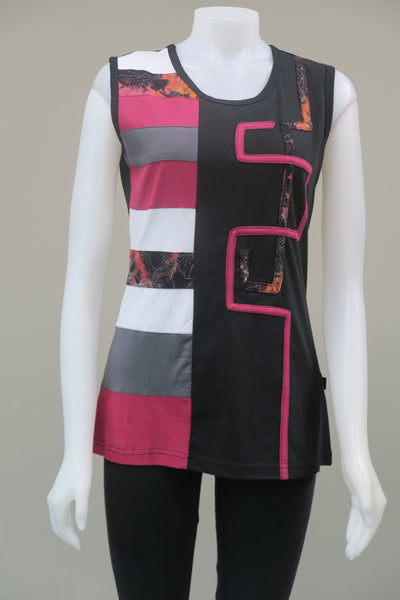 Panelled T/D Sleeveless Top