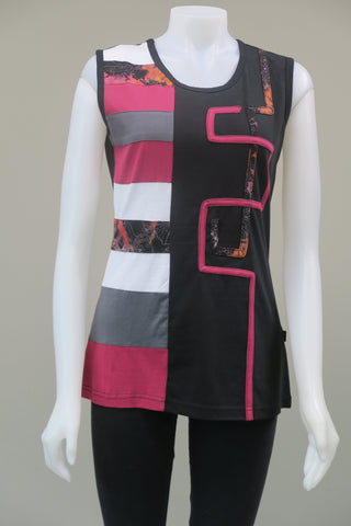 Panelled T/D Sleeveless Top