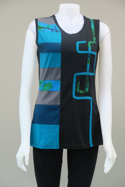 Panelled T/D Sleeveless Top