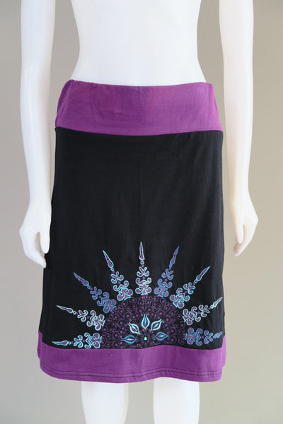 Embroidered Print Skirt