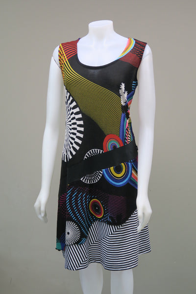 Print Stripe Sleeveless Dress