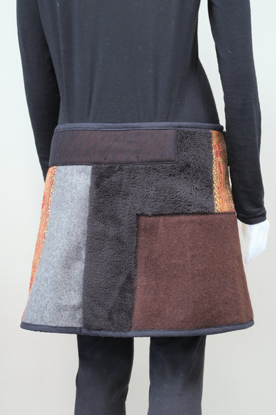 RJ-SK8815-GR - Blazer Patch Belt Skirt