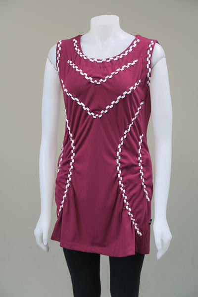  Lycra Drawstring  Rouched Tunic