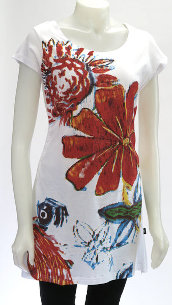 Flower Print Drawstring Tunic