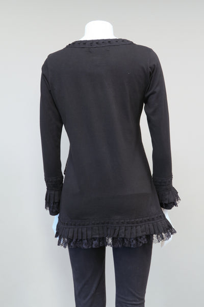 RJ-T8800-BK - Cotton Layered Lace Tunic