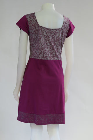 TT-D20319-MG Org Cotton C/S Rose Dress