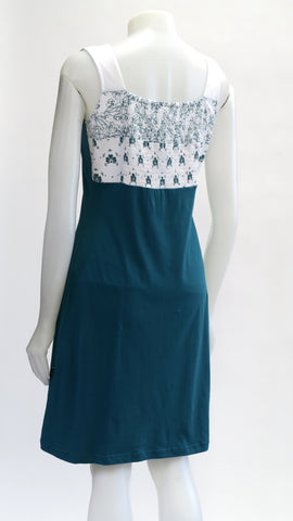 TT-D21314-PE Organic Printed Patch Sleeveless Dress Dress