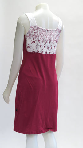 TT-D21314-PK Organic Printed Patch Sleeveless Dress Dress