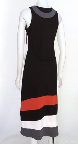 TT-D22301-BK Organic Cotton Long Panelled Dress