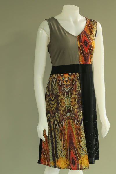 Tree Feather S/Less Dress