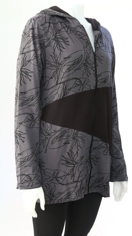 TT-J22317-DGR Organic Cotton Strelizia Panelled Hoody Jacket