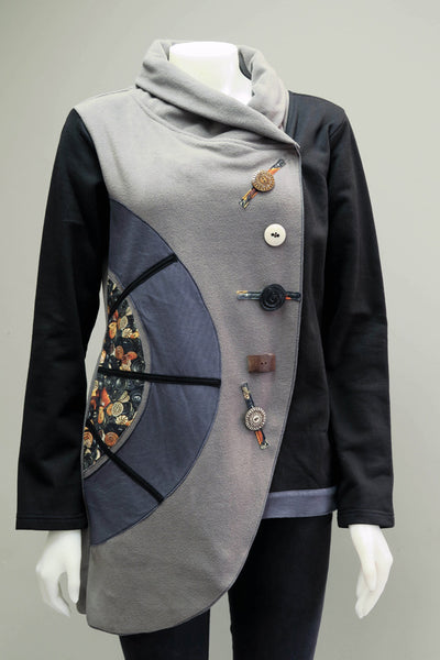 Fleece Half Circle Button Jacket