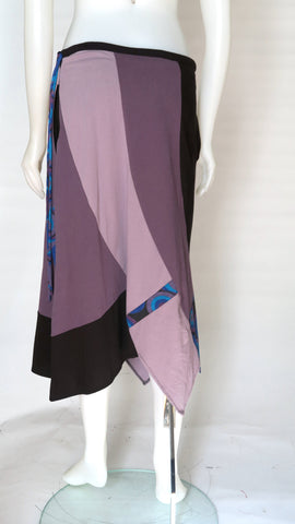 TT-SK22312-BL Organic Cotton Panelled Long skirt