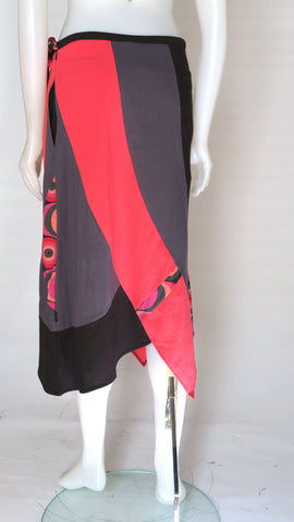 TT-SK22312-RD Organic Cotton Panelled Long skirt