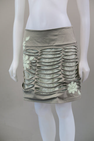 Organic Lycra Lace Print  Cut Skirt