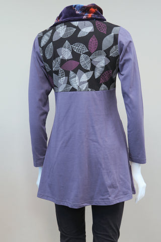 TT-T1854-PL - Organic Cotton Overlock Patch Tunic