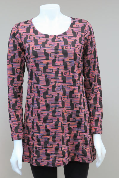 Organic Cotton Art Deco Cat Top