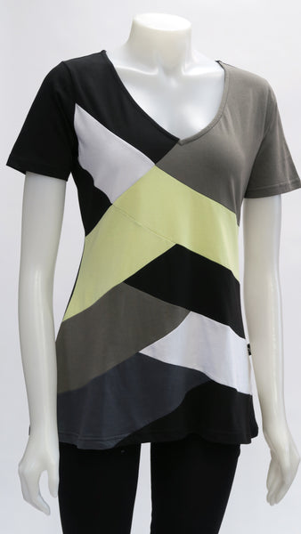 Organic Cotton Tone on Tone Panelled Top Top 