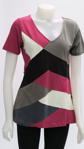 Organic Cotton Tone on Tone Panelled Top Top 