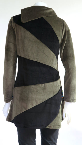 TT-T22919-OL Emb. Velvet   Tunic