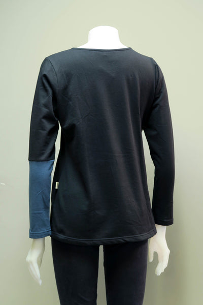 TT-T9919-BK - Fleece Lycra Patch Top