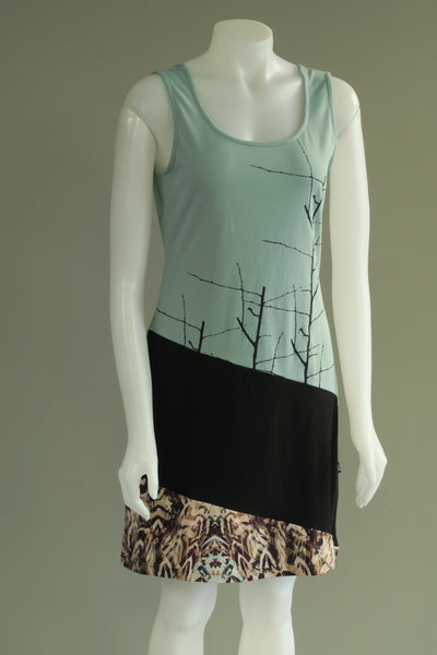 Tree Feather Panelled S/Less Tunic
