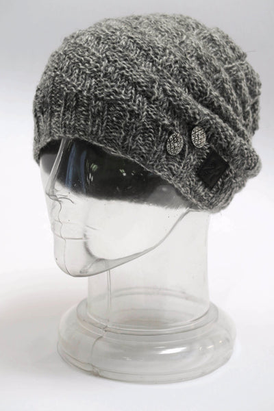 Single Ply Button Wool Hat