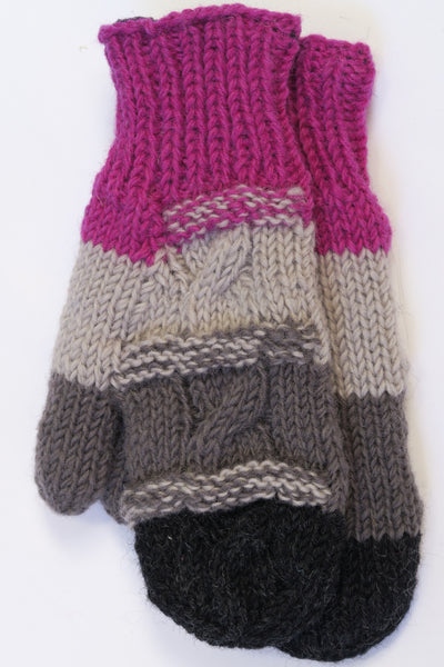 4 Colour Cable Mitts